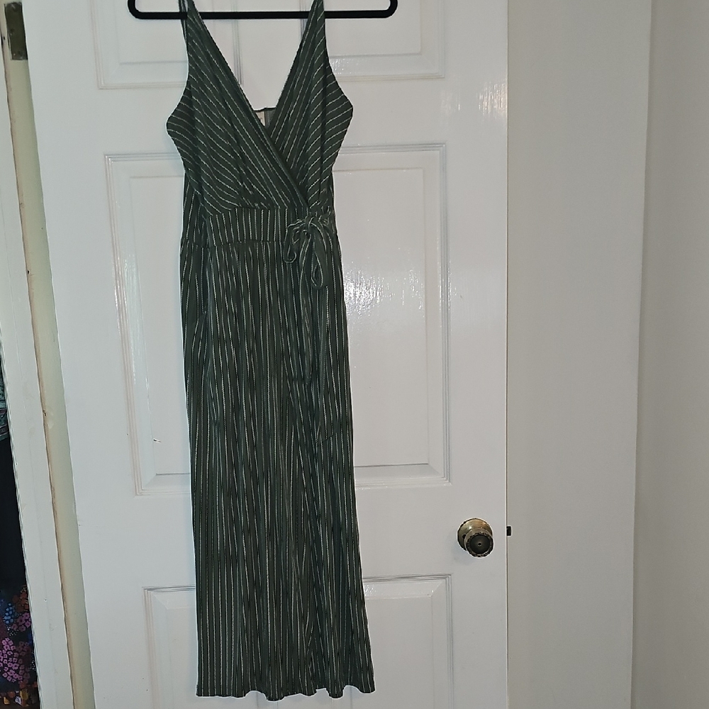 Kaileigh Green Striped Maxi Dress
